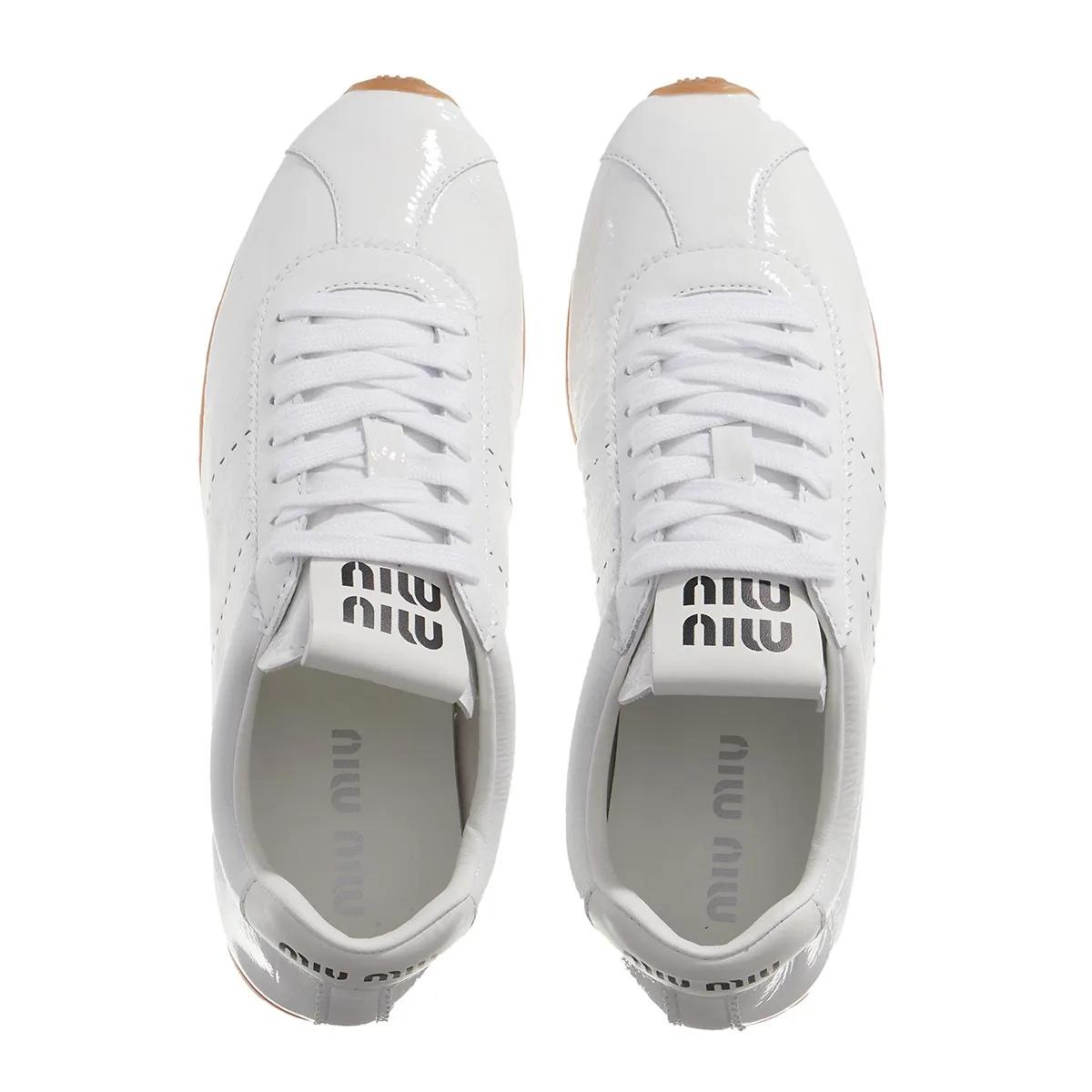 Miu Low-Top Sneakers Low Top Lace-up Sneakers in wit