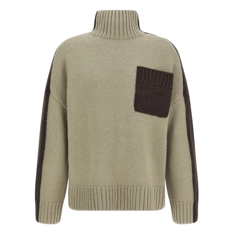 J.W.Anderson Pull à col roulé 'Two Tone Patch Pocket' Sweater Multicolor