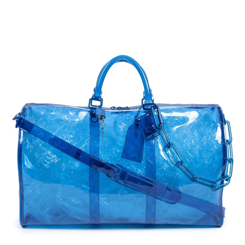 Louis Vuitton Crossbody Bag Ltd. Ed. Virgil Abloh Prism Keepall Bandouliere 50 blau