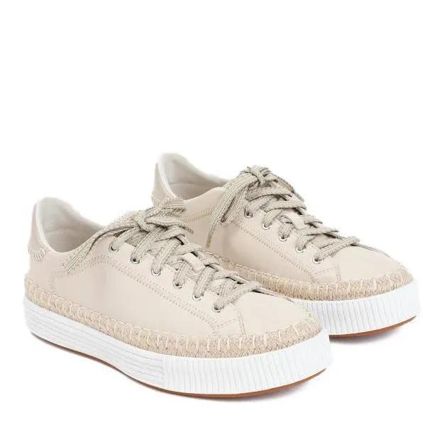 Chloé Low-Top Sneaker - Telma Leather Sneakers - Gr. 36 (EU) - in Beige - für Damen