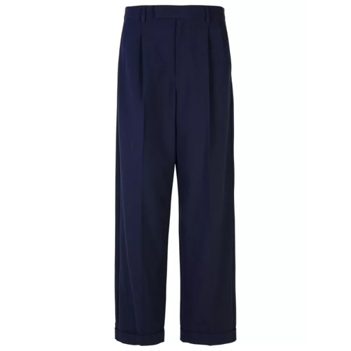 A.P.C. Marissa' Navy Viscose Blend Trousers Blue 