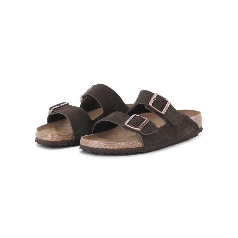 Birkenstock Loafer Arizona Two-Strap Suede Sandals Braun