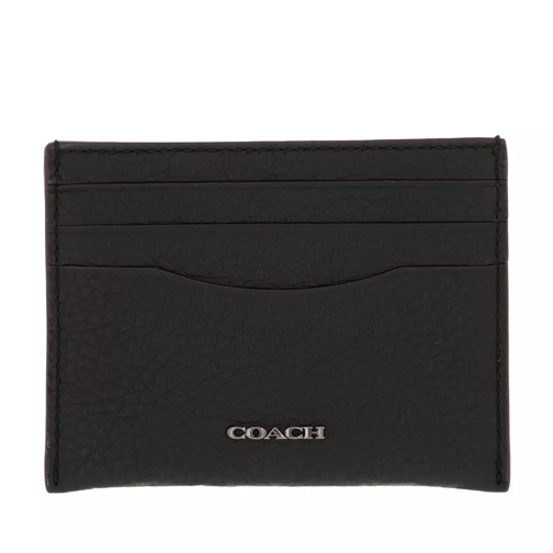 Coach Card Case In Pebble Leather Black Card Case