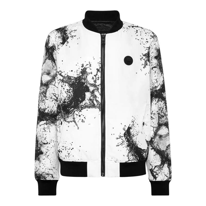 Plein Sport Daunenjacke Bomber Splash weiss
