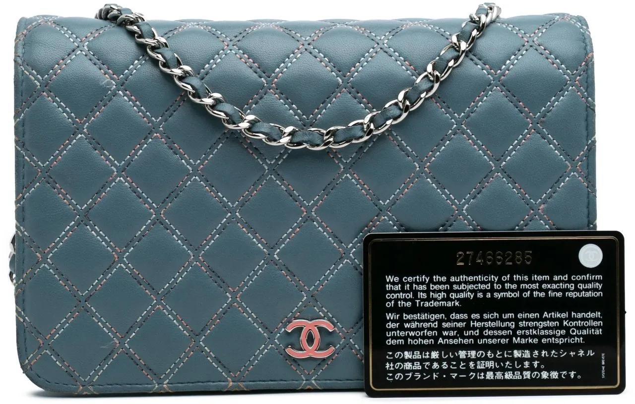 Thumbnail - Chanel Hobo Bags - 2019 Quilted Lambskin Double Stitch Wallet On Chai - Gr. unisize - in Blau - für Damen