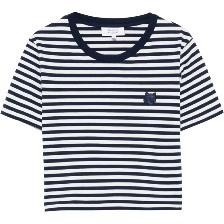 MAISON KITSUNE｜ (BOLD FOX HEAD PATCH MULTI STRIPES BABY BOLD FOX HEAD PATCH MULTI STRIPES BABY TEE-SHIRT | Maison
