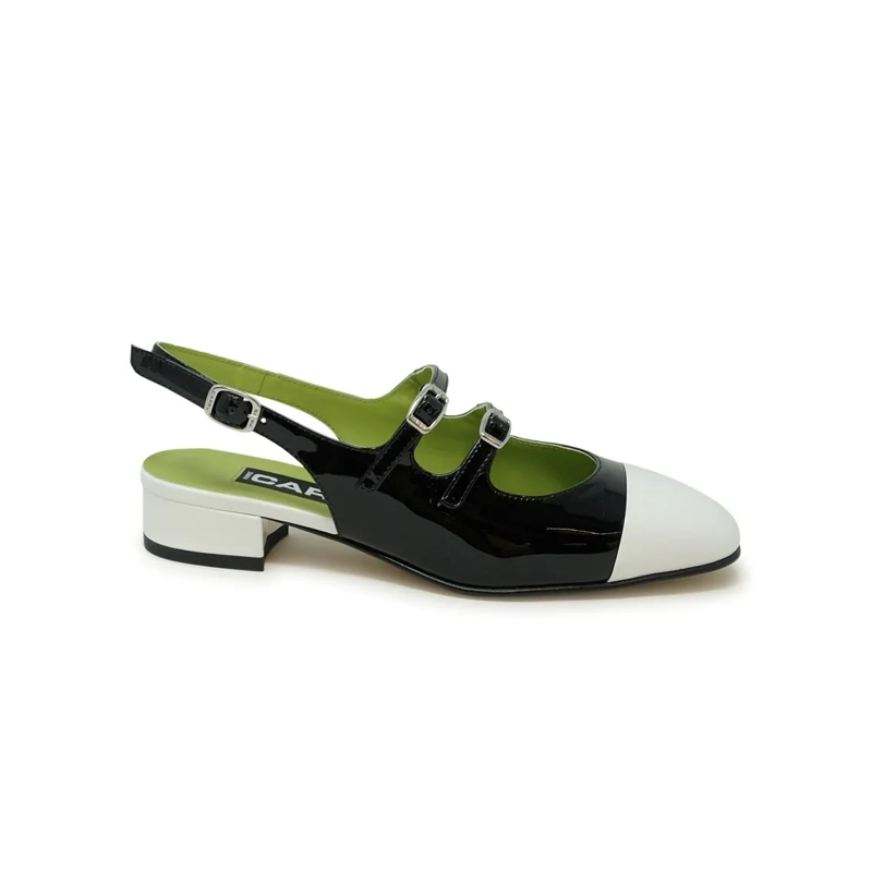 Carel Paris Pumps Abricot Leather Ballet Pumps Black