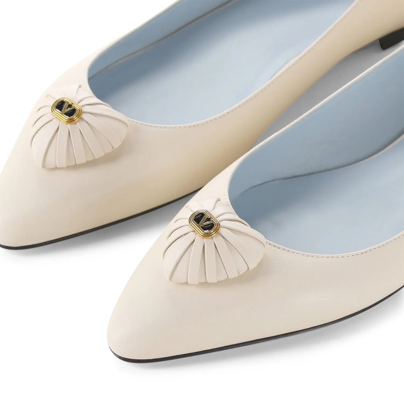 Valentino Garavani Schnürschuhe Ballerinas mit Herz-Detail weiß(Image 3)