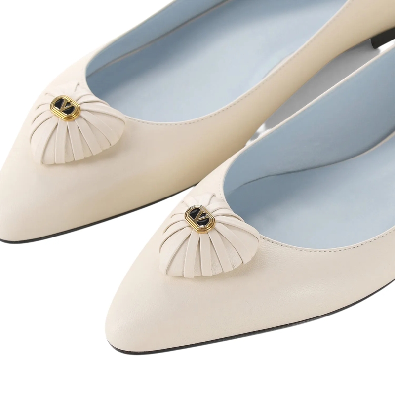 Valentino Garavani Schnürschuhe Ballerinas mit Herz-Detail weiß(Image 3)
