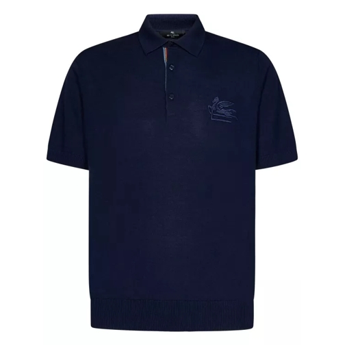 Etro Navy Blue Polo Shirt Blue Camicie