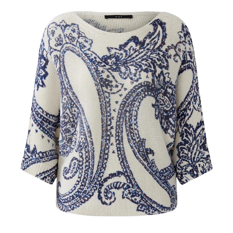 Oui Pullover Pullover blau