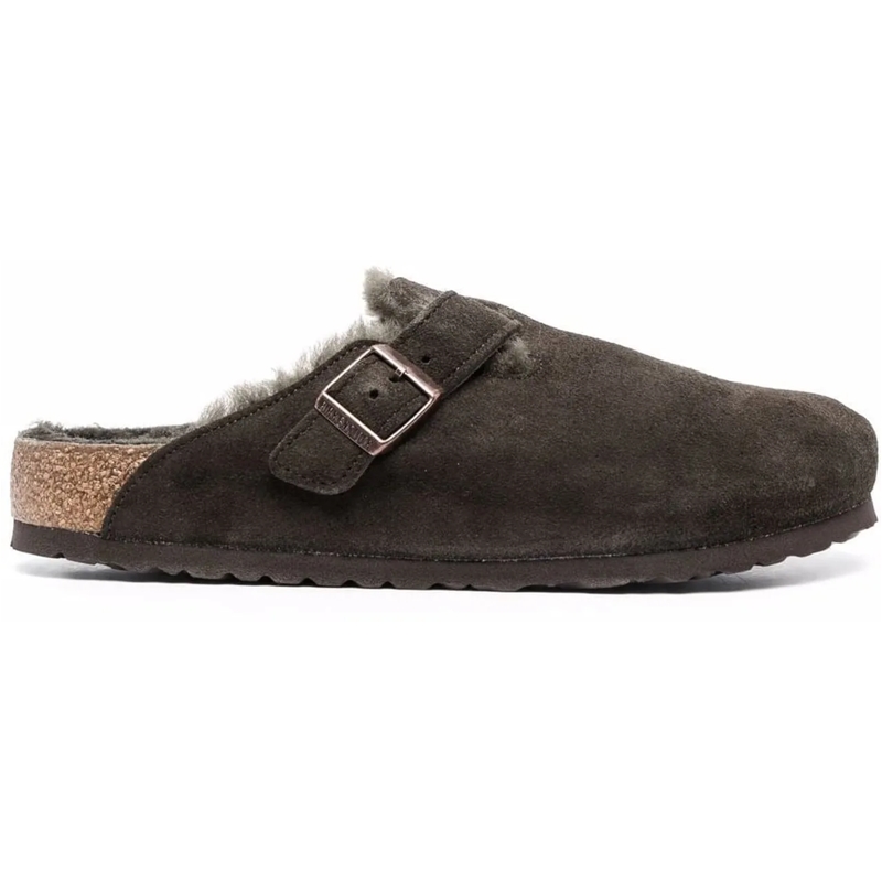 Birkenstock Slipper Closed-Toe Sandals With Adjustable Buckle Grey