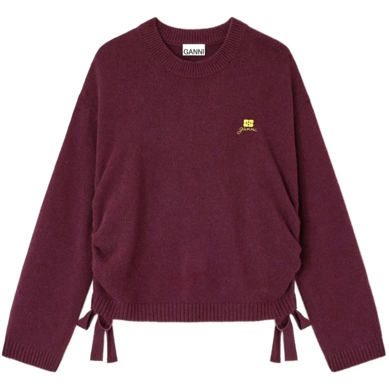 GANNI Pullover pull bordeaux schwarz