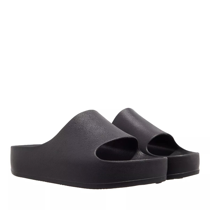 Steve madden black online platform slides