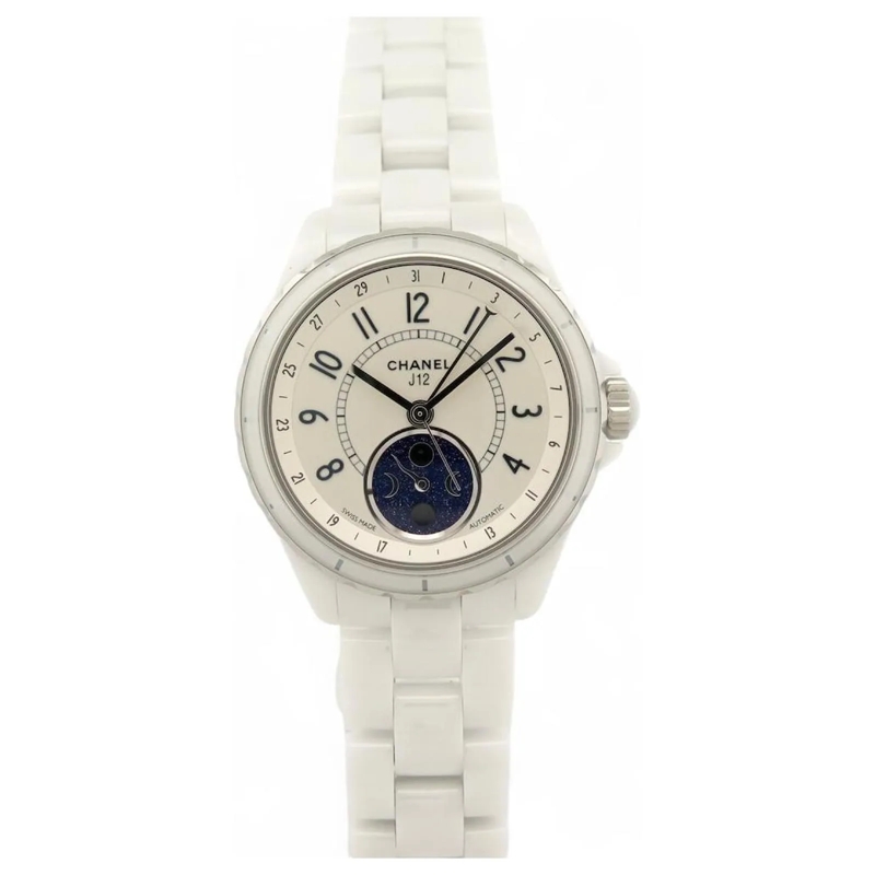 Chanel Automatikuhr NEUE CHANEL J12 H3404 AUTOMATIK MONDFASE WEISSE KE weiß