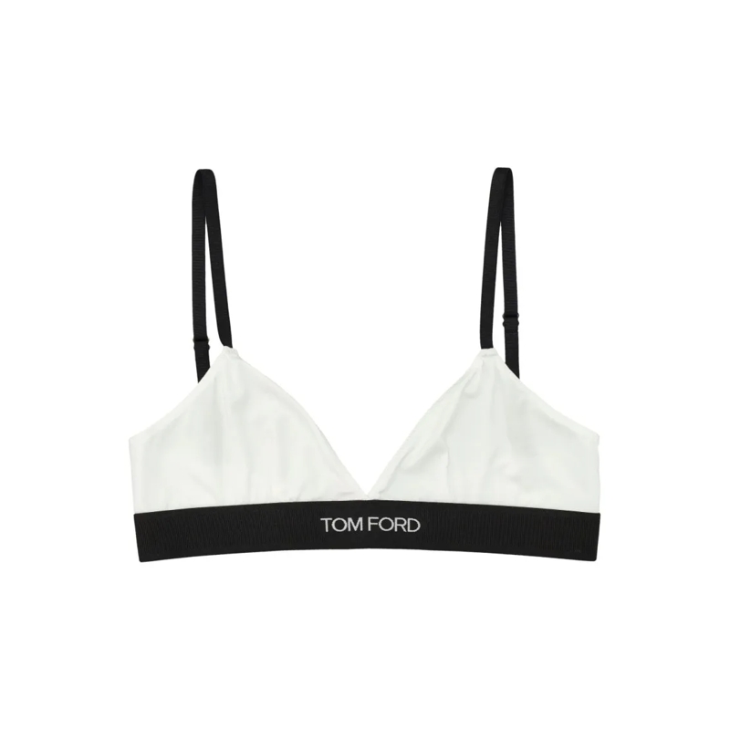 Tom Ford  Signature Modal Bra With Gold-Tone Detailing White