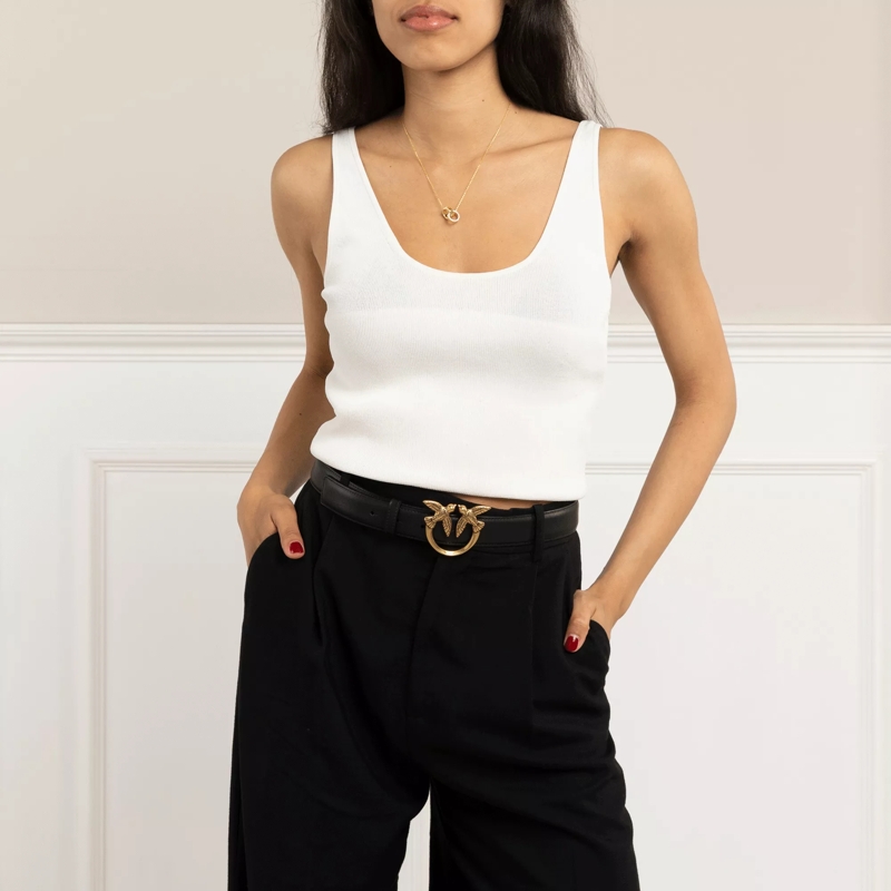 Pinko Ceinture en cuir Love Berry H3 Belt Nero-Antique Gold(Image 2)