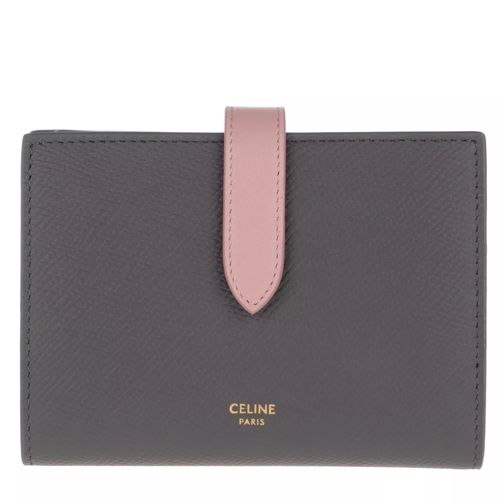 Celine Mini Wallet Calf Leather Grey Vintage Pink Bi-Fold Portemonnee