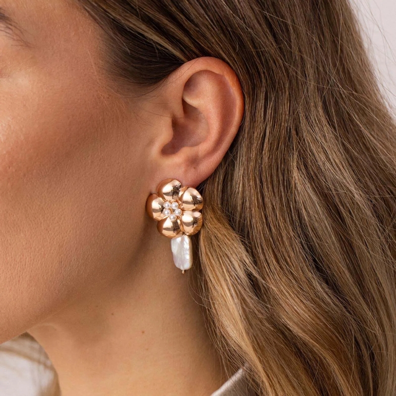 Purelei Ohrstecker Ohrringe Floral Pearly rose(Image 5)