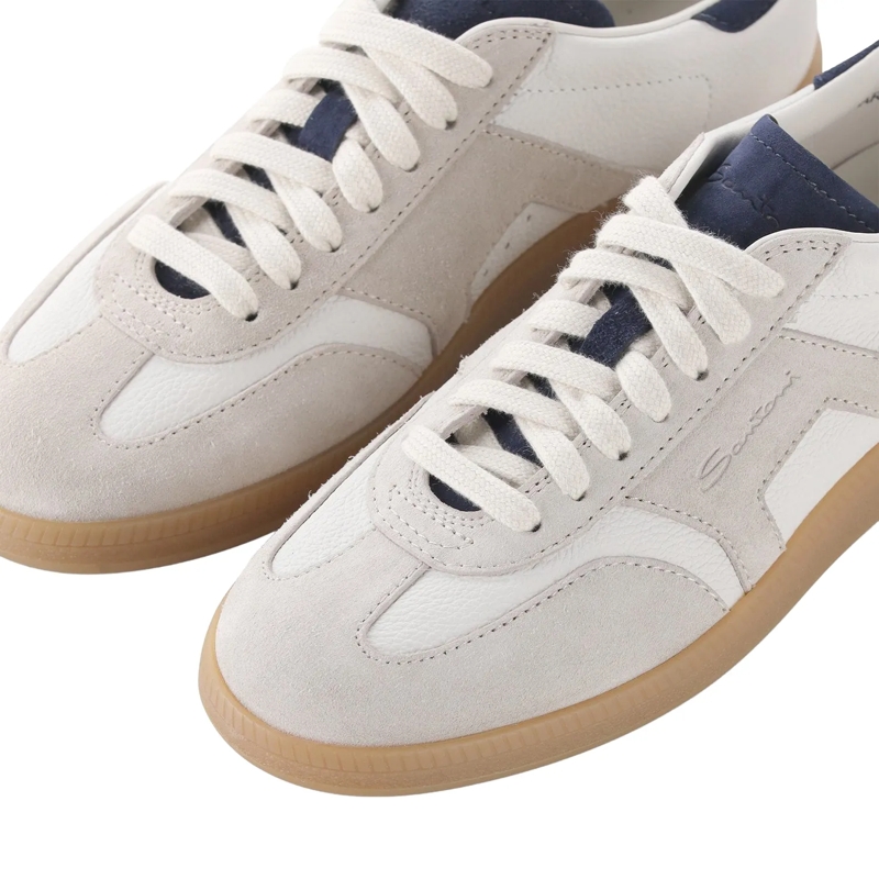 Santoni Schnürschuhe Sneaker aus Leder weiß(Image 3)