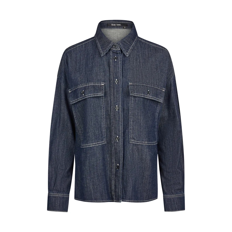 Marc Aurel Bluse Jeanshemd blau