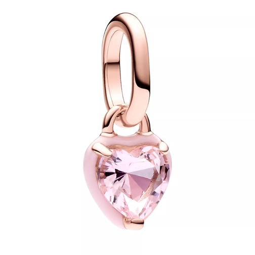 Pandora Heart 14k rose gold-plated mini dangle with orchid Pink Anhänger