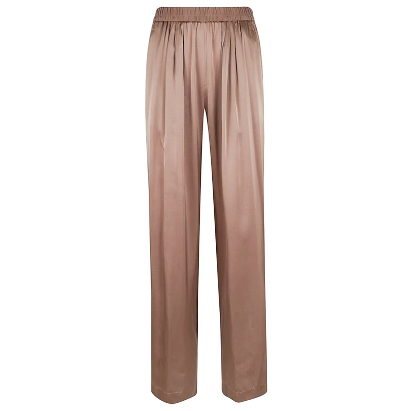Forte Forte  Brown Silk Trousers With Relaxed Silhouette Brown