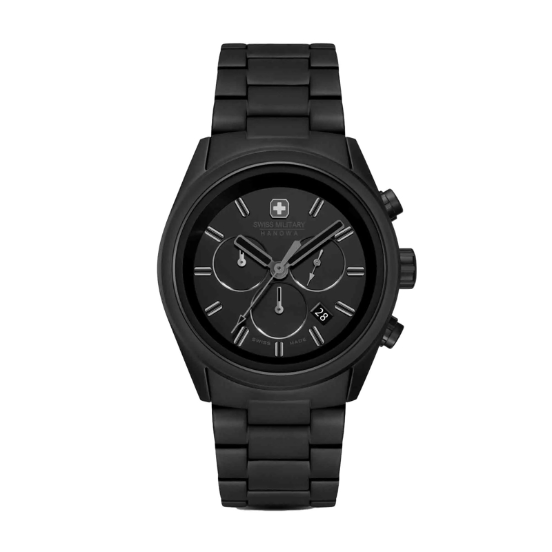 Swiss Military Hanowa Automatikuhr Quarzuhr Navalus Pro Chrono schwarz