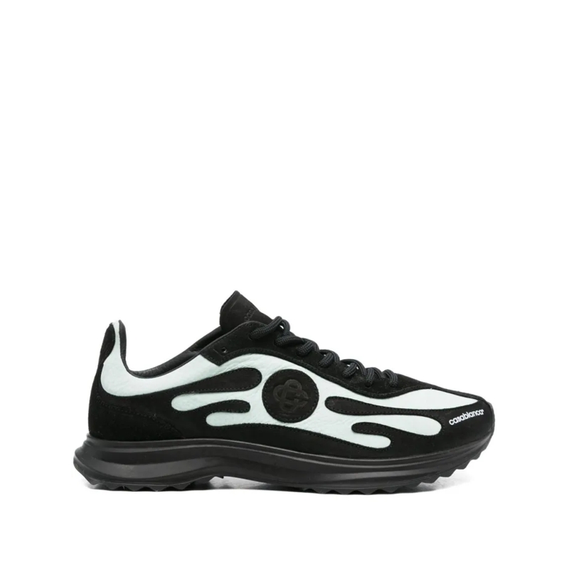 Casablanca Sneaker basse Casablanca Sneakers With Bold Green Flame Accents Black