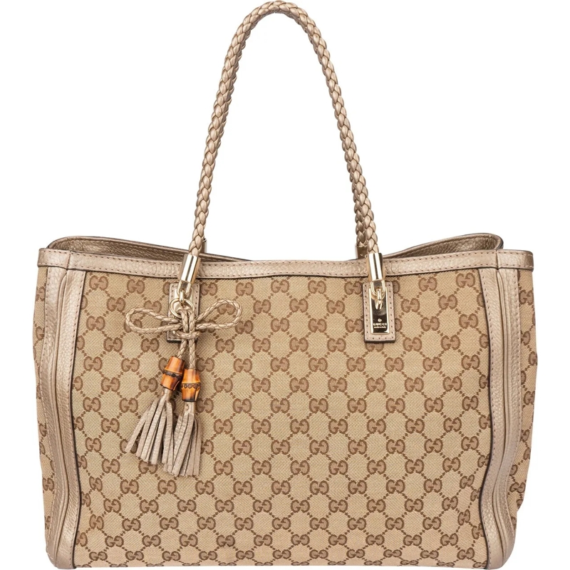 Gucci Schultertasche Gucci GG Monogram Bamboo Handbag braun