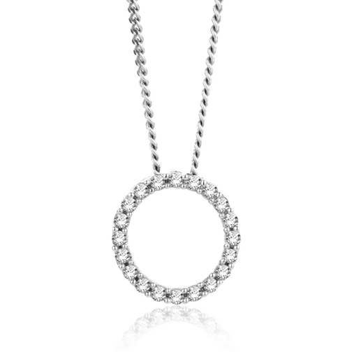 DIAMADA 18KT 0.07ct Diamond Necklace White Gold Mittellange Halskette