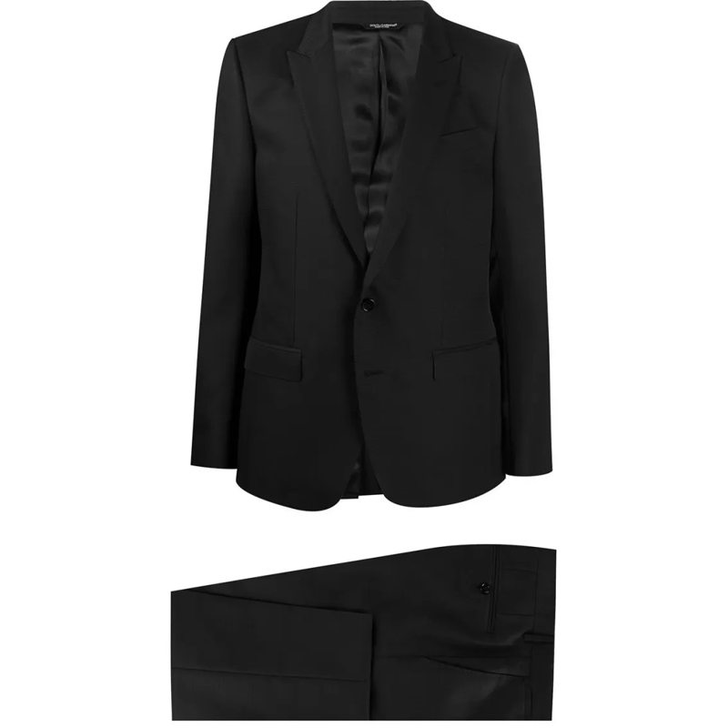 Dolce&Gabbana Anzugkombination Classic Black Two-Piece Suit With Notch Lapels Black