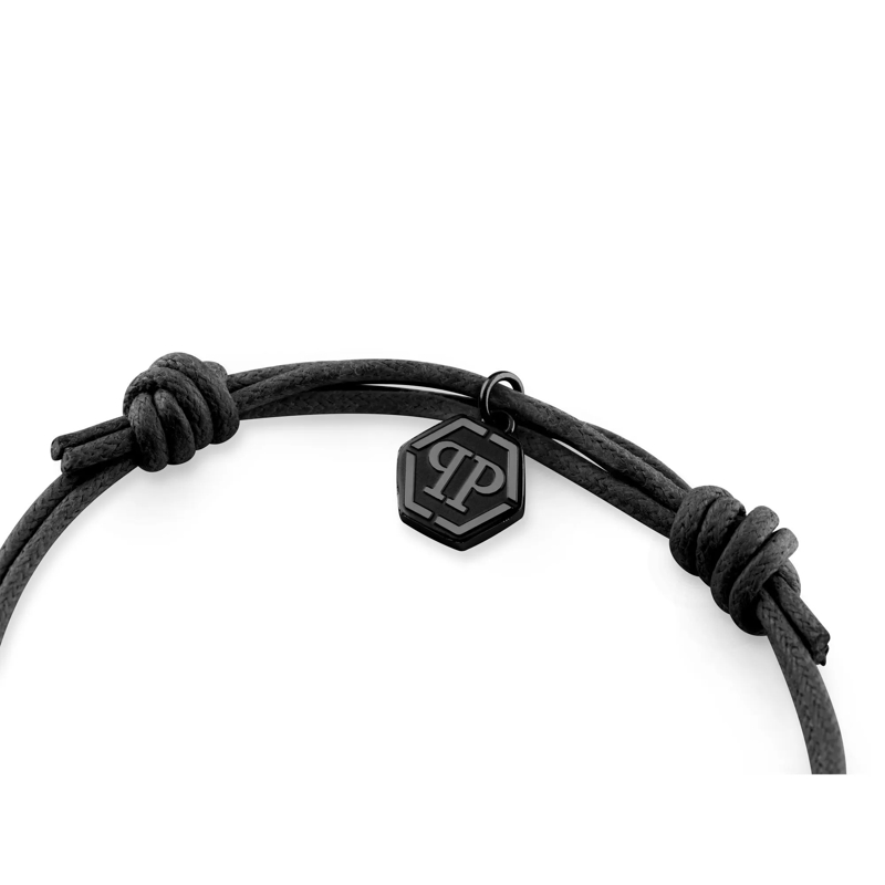 Philipp Plein Armband Bracelet Friendship Hexagon Skull schwarz