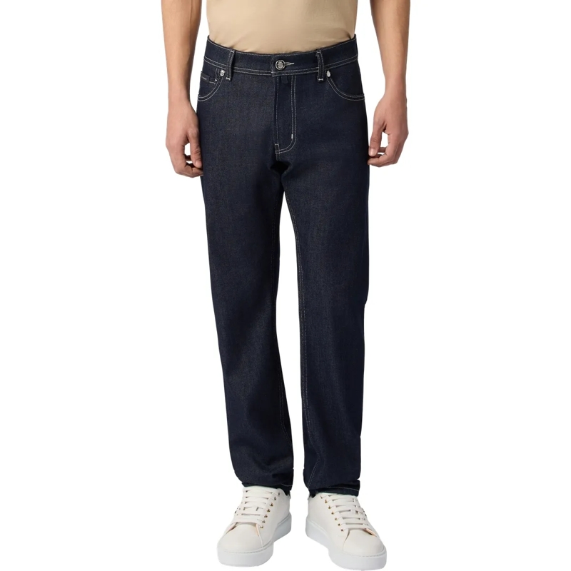BILLIONAIRE Jeans mit geradem Bein Super Straight Cut Jeans Leather Details schwarz(Image 3)