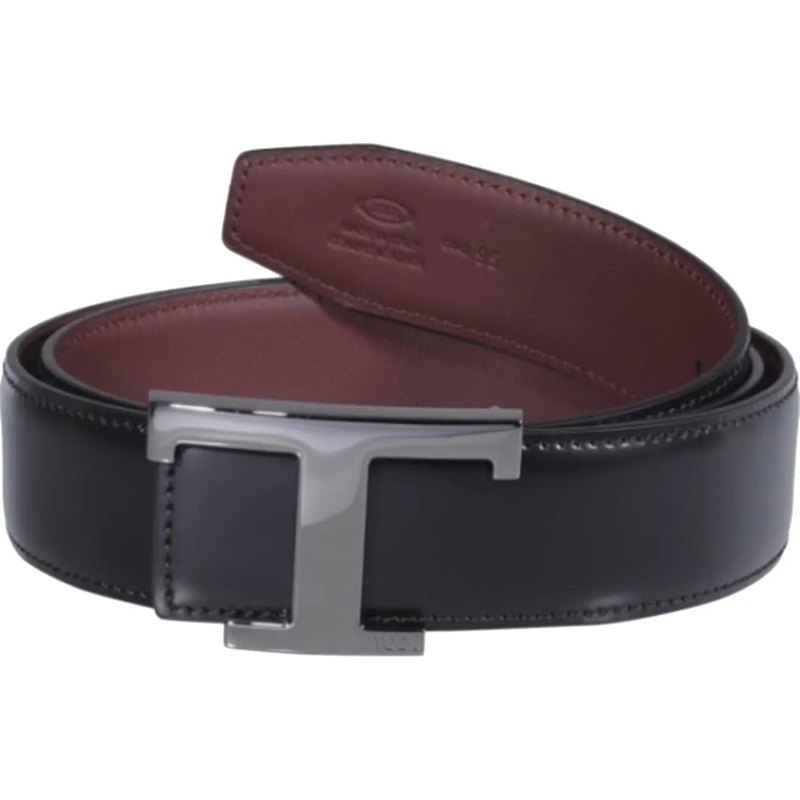 Tod's Ceinture en cuir Belts Nero Bordeaux Scuro schwarz