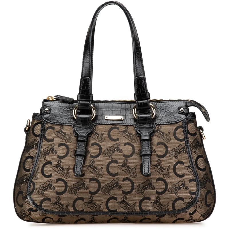 Celine Schultertasche C Carriage Canvas Satchel braun