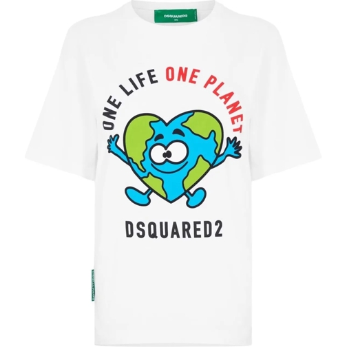 Dsquared2 T-Shirts Buddy Earth Logo T-shirt weiß