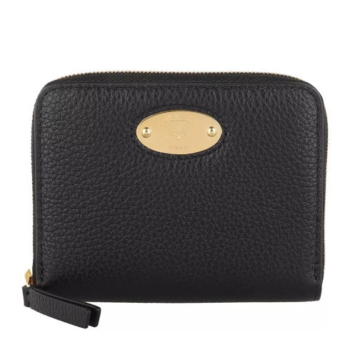 Mulberry Plaque Small Zip Around Wallet Black Portemonnaie mit Zip-Around-Reißverschluss