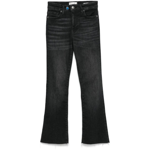 FRAME Jeans Cropeed Flared Leg Jeans Black