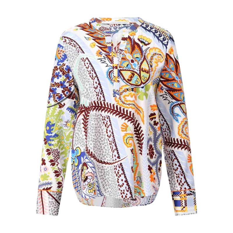 Herzensangelegenheit Bluse Blusenshirt aus Seide & Muster Multicolor