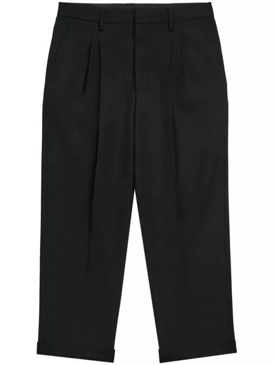 AMI Paris - Box-Pleated Black Cropped Trousers - Größe 42 - black