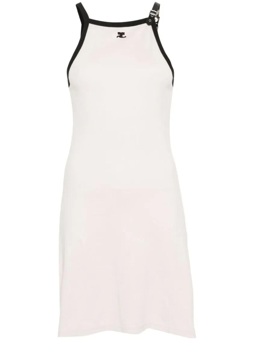 Courrèges - Cotton Dress - Größe M - weiß