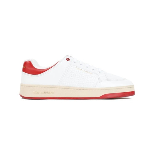 Saint Laurent Low-Top Sneaker Sl61 White Red Calf Leather Sneakers White