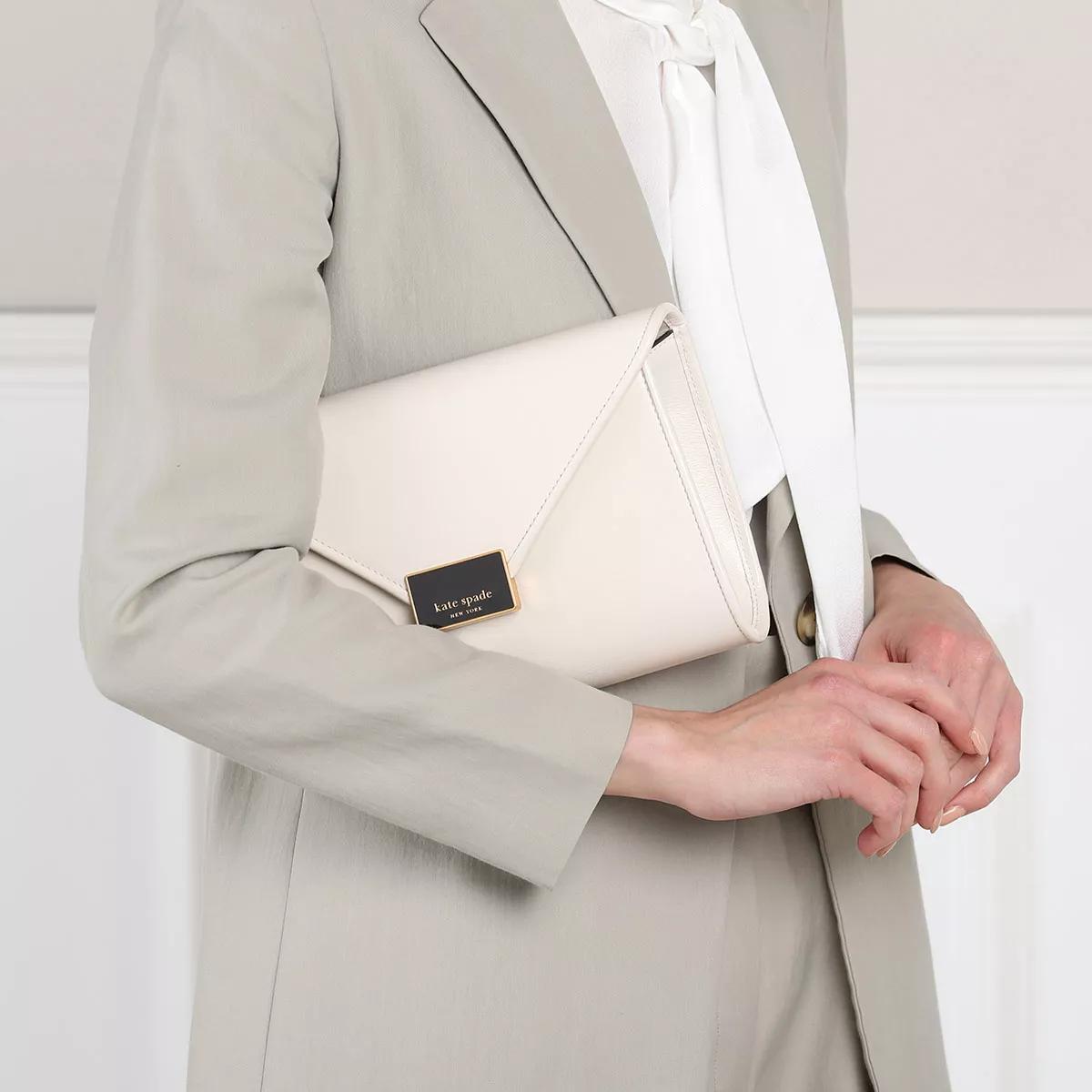 Kate Spade New York Petits sacs à main, Anna Shiny Textured Leather Medium Envelope Clutch en white - Clutchespour dames