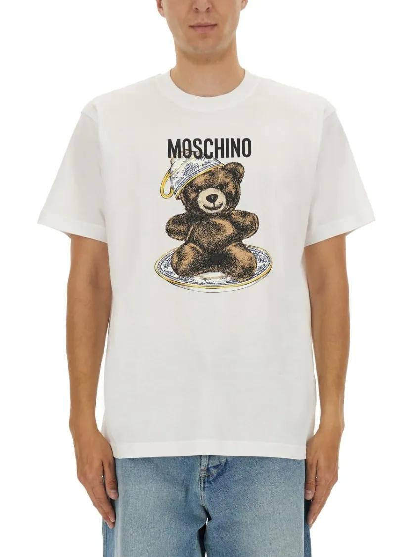 Thumbnail - Moschino - Whimsical Bear Graphic T-Shirt - Größe L - white