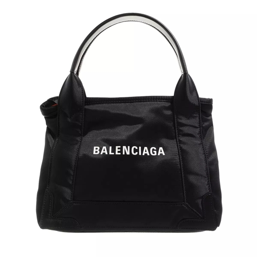 Balenciaga Nylon Plain Leather Tote Bag Black Liten väska