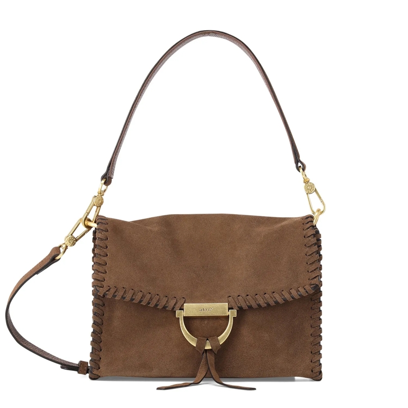 Abro Crossbody Bag Schultertasche Temi aus Veloursleder braun