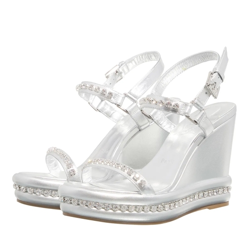 Christian Louboutin Pyrastrass Embellished Espadrilles Silver Sandaler