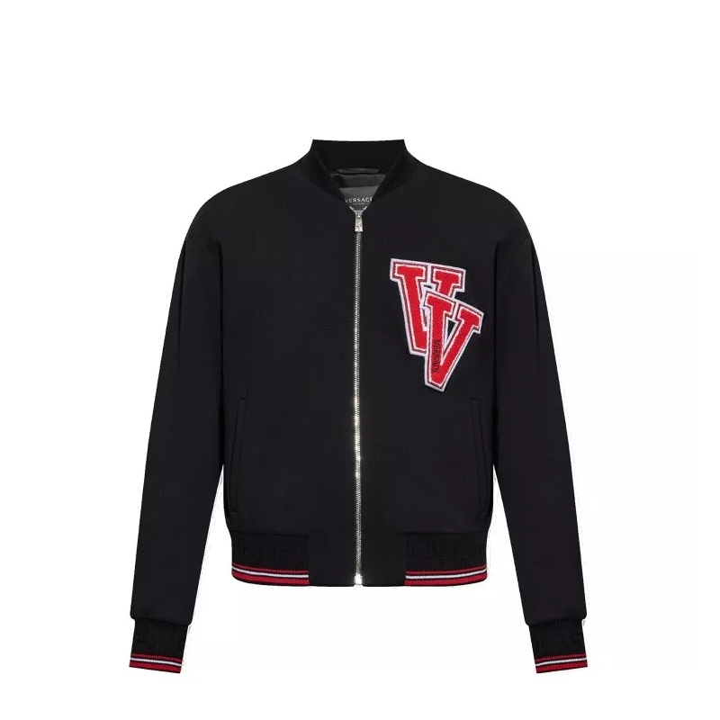 Versace Bomberjack Patch Bomber Jacket Black