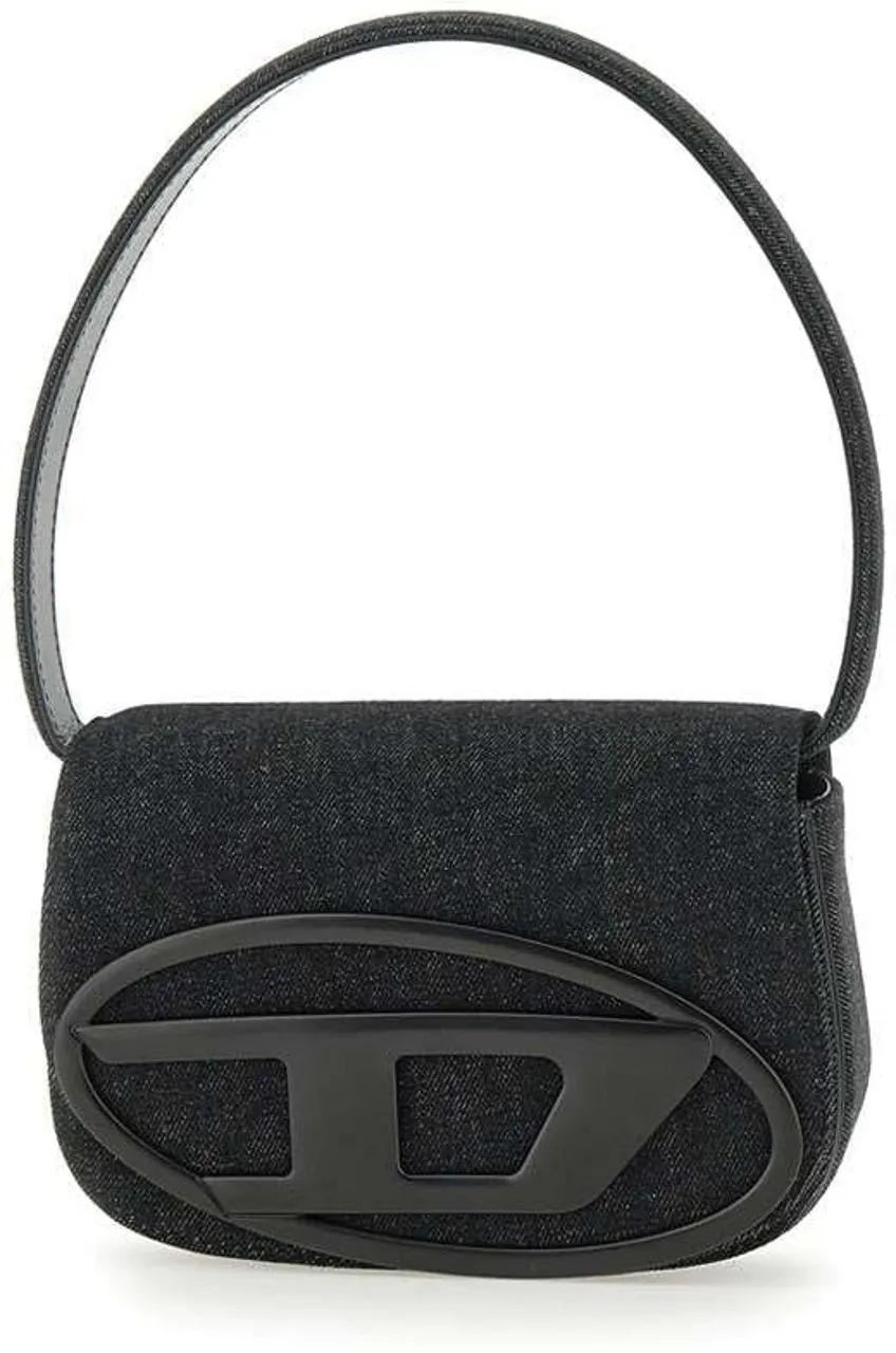 Diesel Hobo bags Structured Black Shoulder Bag in zwart